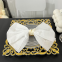 Luxury 12 Inch Gold Rim Square Plastic Charger Plate Candy Chocolate Fruit Plate for Wedding Party Event