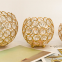 European Style Metal Electroplate Candle Holders Minimalist Crystal Ball Hollow Candlesticks Home Wedding Party Table Decoration