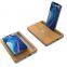 Portable Bamboo Wireless Charger Stand 5W-10W Fast Charge with USB Type-C Port Multi-Function Integrated Phone Holder