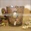Fuchsia Pink Mercury Glass Votive Candle Holder With Diamante & Rhinestones For Wedding Tableware