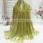 High Quality 2016 Spring Newest Embroidery Lace Brim Cotton Linen Scarves for Women