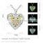 Silver hollow pendants with glow in the dark stone necklace heart shape necklace                        
                                                Quality Choice