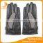 fashion men's raw sheepskin and Houndstooth fabric leather gloves with buckle