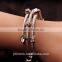New Arrival Crystal Opening Retro Multilayer Bar Thread Silver Twist Bangles Bracelet