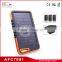 2015 wholesale rubber water resistant portable solar charger power bank for mobile phone