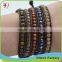 Magnetic Stone Mix Crystal Grey Leather High Quality Wrap Bracelet