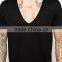 High Quality Custom Deep V Neck T-Shirt Plain Men Black Bulk Sexy V-Neck T Shirts