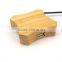 USB Charging 4-Port USB 2.0 Hub Wooden Material Portable Hub