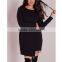 plus size chain hem midi dress in black for fat women