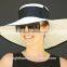 Wide Brim Hat, Kentucky Derby Hat. Black and white hat. Wedding Hat, Church Hat, Cream Ivory hat, Ascot Hat. Dressy formal hat