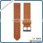 top brand customized flat leather strap guneine leater Italian tanned calf leather silver steel buckle watch style