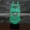 3D illusion LED acrylic Batman night light lamp,christmas 3d optical illusions led lights for children bedroom
