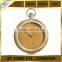 wood case inner alloy case analog quartz 3 hands wood pocket watch chain