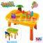 Summer Sand And Water Playing Table With Chair And Beach Tools For Kids