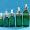 green essential oil glass bottle, glass bottle with aluminium dropper cap 5ml,10ml15ml,20ml,30ml,50ml