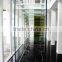 Indoor glass stringer Straight Stairs with side laminated glass steps
