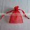 trendy green organza candy bag with drawstring