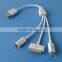 40cm white 3 in 1 usb multi charger cable