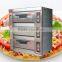 3 decks 6 trays Gas Baking Pizza Oven with Stone with Timer/food bakery machine