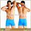 Summer Beach Plain Spandex Nylon Square Cut Boxer Men Swimsuit