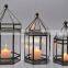 Glass & metal Lanterns for Pillar candles in Zinc Antique Finish