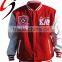 Red Custom Design Cheap 100% Cotton Baseball Varsity Jacket
