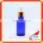 Blue Glass Dropper Bottle With Rubber Dropper Sealing Type Golden Lid for Essential Oil Bottle