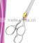 Leopard hair styling shear 6.5 inch fix finger rest adjustable gold tension dial mirror finish