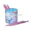 Tinplate round shape pen holder with Plastic fittings