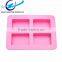 4 Cavities rectangular soap mould silicone