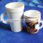 disposable paper cups /single wall paper cup with handel /printed paper cup with handle