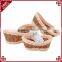 Boat shape woven rattan sundries storage fast food popcorn snack basket