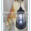 hot selling resin garden dog statues with solar light made in china