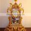 Romanian Architectural Style Embedded Ceramic Table Clock, Ornate Gilt Ceramic Table Standing Clock