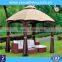modern large canopy garden metal gazebo side curtains for multi-users Hard Top Sun Shelter