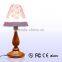 Wooden wall decor battery powered led rotatable hotel table lamp