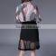 Newest preppy style women formal office dress reglan sleeve color combination office dress