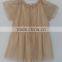 Cute Baby Girls Beige Cool Embroidered Dress for Summer
