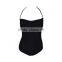 simple design black one piece swimsuit bating suit