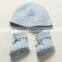 classic cable knit cashmere baby hat & bootie set