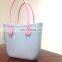 Jelly Candy Color Silicon Beach Bag with PU Handle