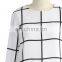 women long sleeve white plaid chic grid flare party dress