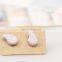 2017 New Fashion Charm Women's Stud Earrings Jewelry Trendy Long Rhinestone Angel Wings Feather ceramics Earrings with Stone