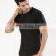 Mens 100% cotton crew neck plain blank double-layer short sleeves t shirt