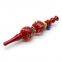 120mm Length Metal Smoking Pipe With Luminous Beads as Yellow Cigarette Holder With Bead Penant for Tobacco Absorbing