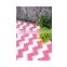 Eco-friendly pink and white recycled poly mats for outdoor