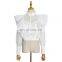 TWOTWINSTYLE Patchwork Ruffle Turtleneck Lantern Long Sleeve Loose Blouse For Women 2020