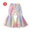 Tie-dye Girl bell bottom pants Kids Children ripped hole denim pant Baby Girl Fashion trousers long pant double single decker