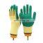 10G Poly-cottton Liner Crinkle Latex Coated Abrasion Resistant Safety Work Gloves Non-slip Textured Rubber Gloves