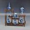 Small Chinese Antique Hand Painted Blue And White Ceramic Vases